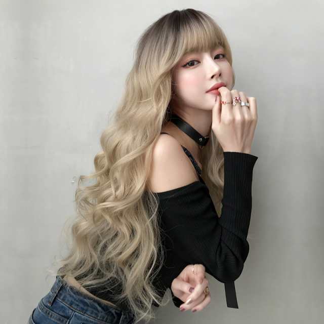大好き ロング ウィッグ グラデーション 姫 フルウィッグカール かつら ヘアエクステンション・かつら・アクセサリ